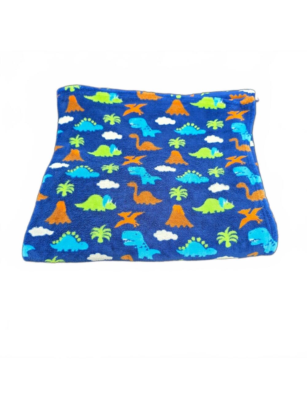 RN# 67227 Dinosaur Baby Blanket Blue Dollar General Prehistoric Volcano Lovey